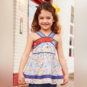 Matilda Jane Camp MJC Around The World Tunic Top Size 4 VGUC